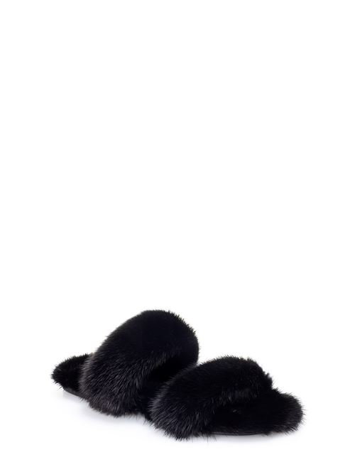 BLEACH MULES IN MINK SAINT LAURENT | 649419E0E001000